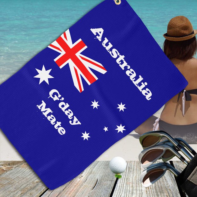 Australische Flagge & Australien - Reisen, Urlaub  Golfhandtuch (Von Creator hochgeladen)