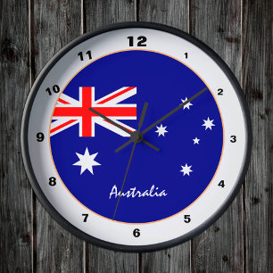 Australische Flagge & australische trendige Mode/D Runde Wanduhr