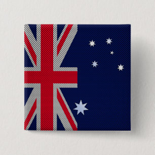 Australische Flagge Design Carbon Fiber Style Button