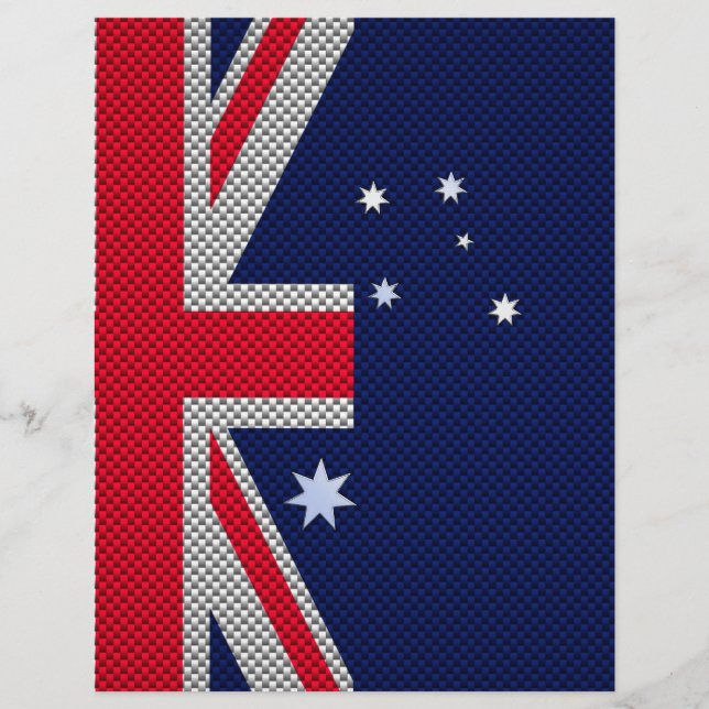 Australische Flagge Design Carbon Fibre Chrome Sty (Vorderseite)