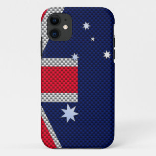 Australische Flagge Design Carbon Fibre Chrome Sty Case-Mate iPhone Hülle
