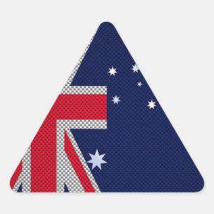 Australische Flagge Design Carbon Fibre Chrome Sty Dreieckiger Aufkleber