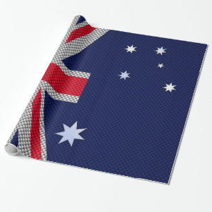 Australische Flagge Design Carbon Fibre Chrome Sty Geschenkpapier