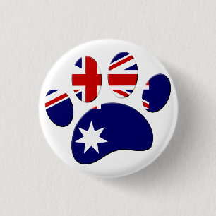 Australische Flagge Dog Paw Print Button