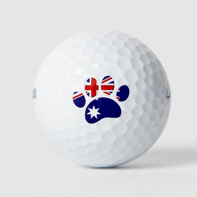 Australische Flagge Dog Paw Print Golfball (Vorderseite)