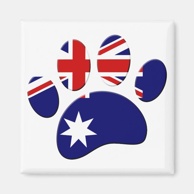 Australische Flagge Dog Paw Print Magnet (Vorne)