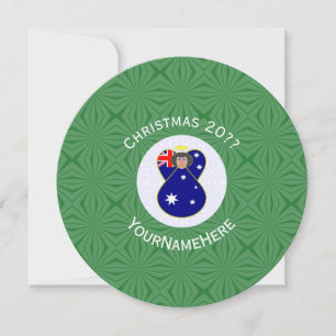 Australische Flagge Engel Weihnachten Personalisie Einladung