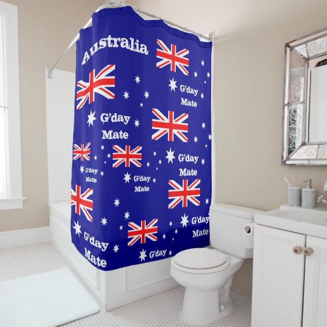 Australische Flagge & G'day Mate Dusche / Australi Duschvorhang (Beispiel)