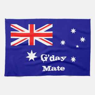 Australische Flagge & G'day Mate Party, Sport /Aus Geschirrtuch