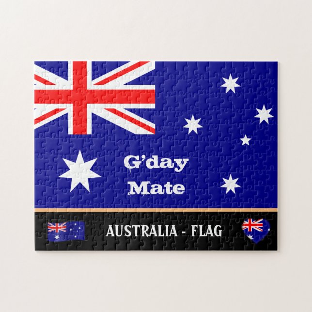 Australische Flagge & G'day Mate Puzzle / Australi (Horizontal)