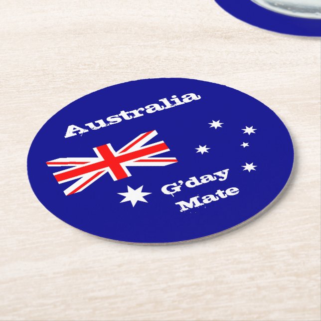 Australische Flagge & G'day Mate Untersetzer / Aus (Angewinkelt)