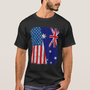 Australische Flagge Halb USA Australien Root P T-Shirt