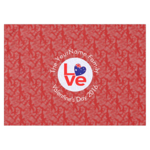 Australische Flagge Herz LIEBE Rot Personalisierte Tischdecke