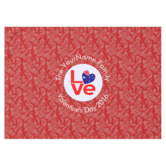 Australische Flagge Herzerrote LIEBE Tischdecke