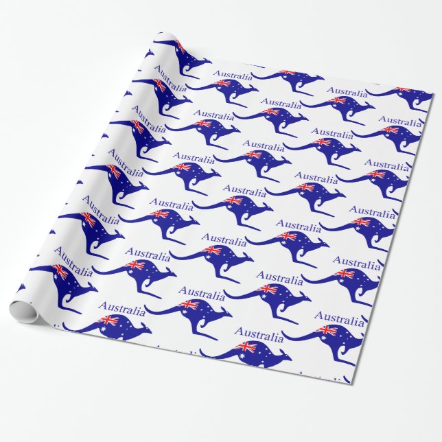 Australische Flagge Kangaroo Thunder_Cove Geschenkpapier (Ungerollt)