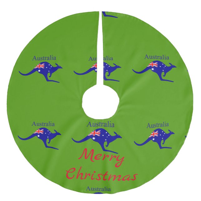 Australische Flagge Kangaroo Thunder_Cove Polyester Weihnachtsbaumdecke (Vorderseite)