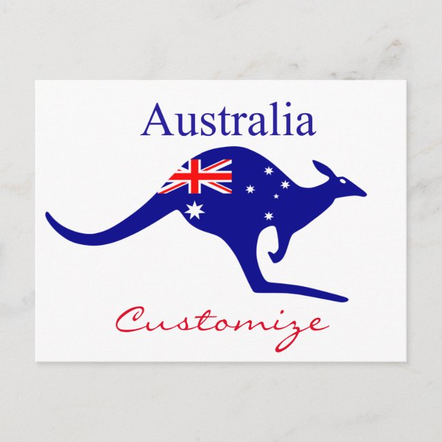 Australische Flagge Kangaroo Thunder_Cove Postkarte (Vorderseite)