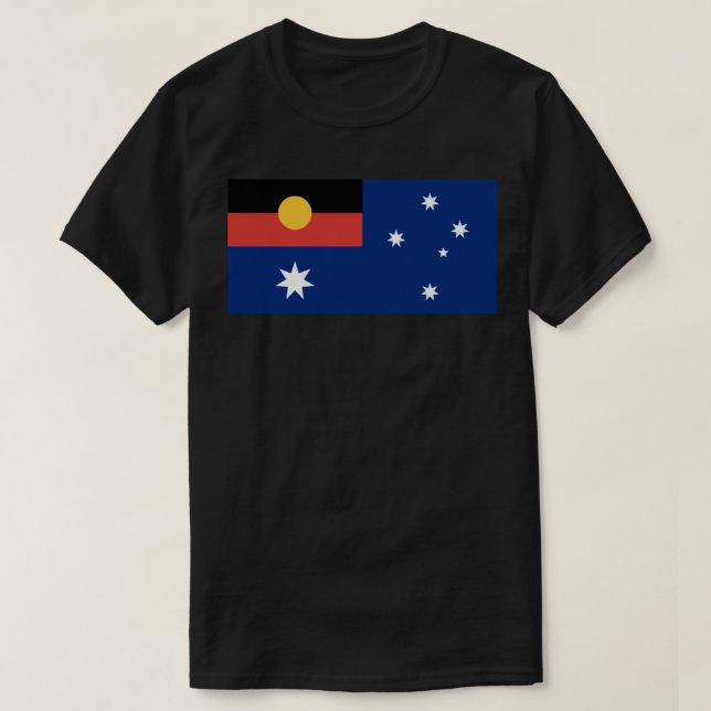 Australische Flagge mit der aboriginal Flag Classi T-Shirt (Design vorne)