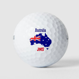 Australische Flagge Monogram Initials Golfball