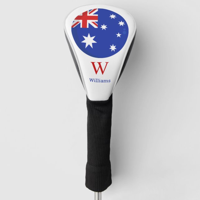 Australische Flagge Personalisiert Golf Headcover (Vorderseite)