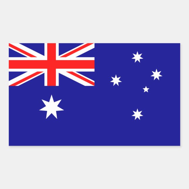 Australische Flagge Rechteckiger Aufkleber (Vorderseite)