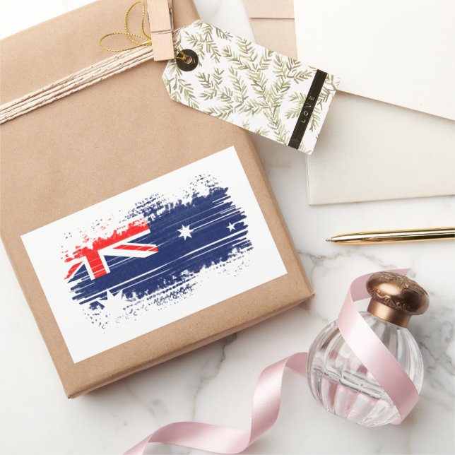 australische Flagge Rechteckiger Aufkleber (Schenken)