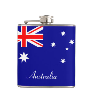 Australische Flagge & Reisen Australien/Sportfans Flachmann