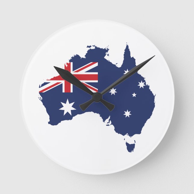 Australische Flagge Runde Wanduhr (Vorderseite)