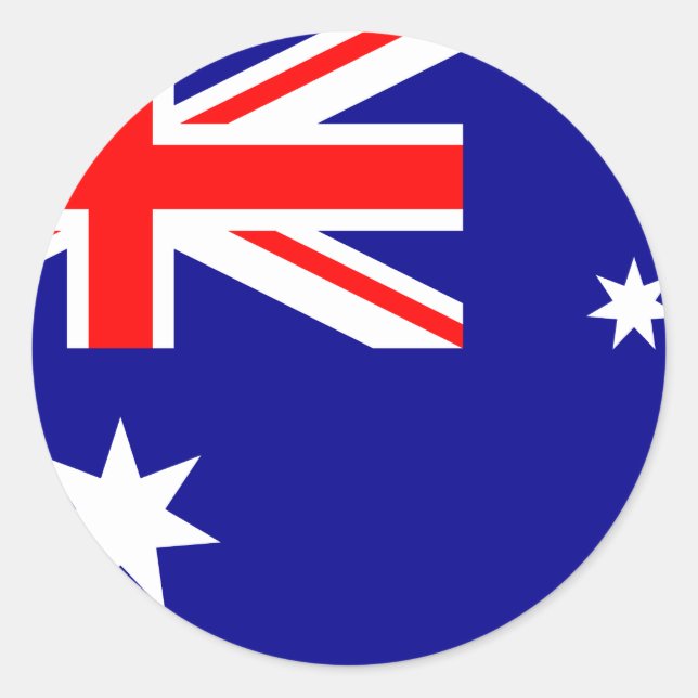 Australische Flagge Runder Aufkleber (Vorderseite)