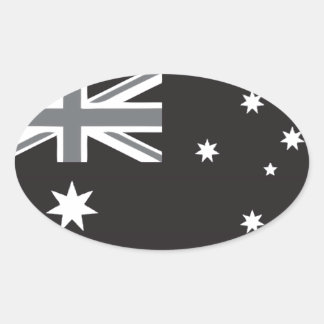 Australische Flagge Schwarz/Weiß Ovaler Aufkleber