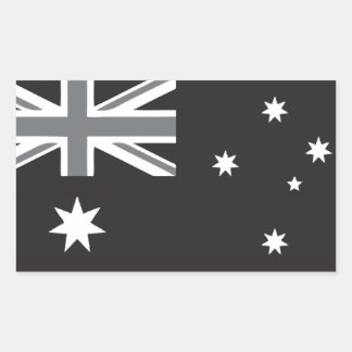 Australische Flagge Schwarz/Weiß Rechteckiger Aufkleber