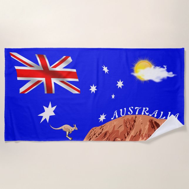 Australische Flagge Strandtuch (Vorderseite)