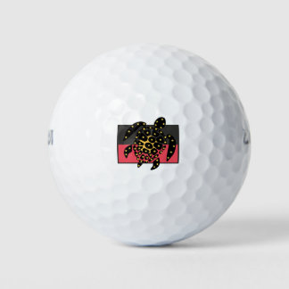 Australische Flagge und Meeresschildkröte Golfball