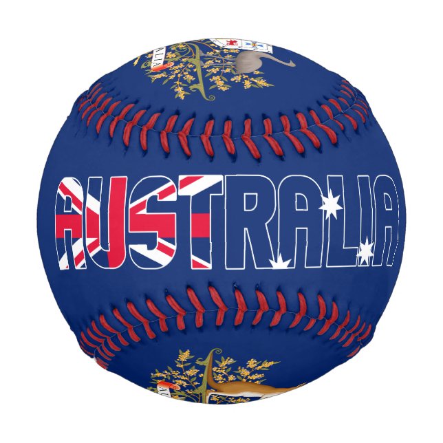 Australische Flagge und Wappen Patriotisch Baseball (Vorderseite)