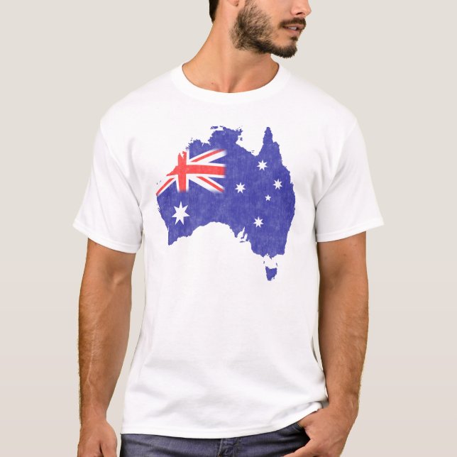 Australische Flagge Vintag beängstigend T-Shirt (Vorderseite)