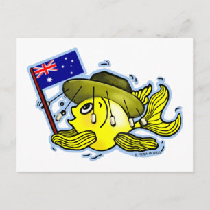 Australische Flagge Witziger OZI-Fisch Postkarte