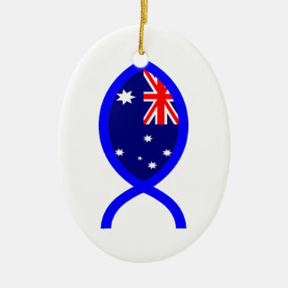 Australische Flaggen-christliches Fisch-Symbol Keramik Ornament