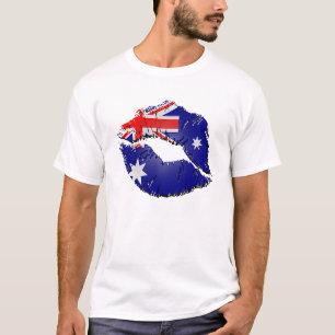 Australische Flaggen-Lippen T-Shirt
