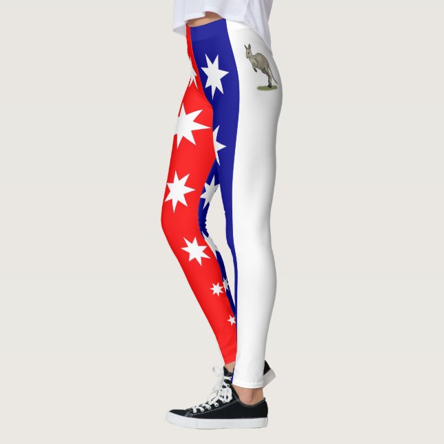 Australische Flaggenfarben ~Kangaroo ~ Einzigartig Leggings (Links)