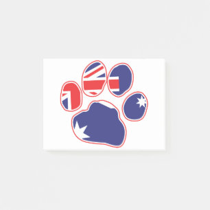 Australische Flaggenpaw Print Post-it Klebezettel