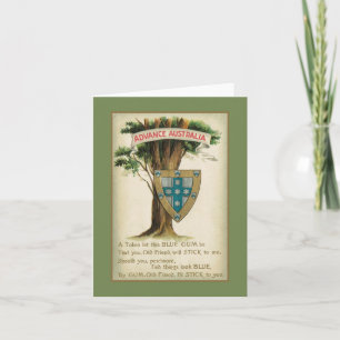 Australische Freundschaft: Blaues Gum Zeichen der  Karte