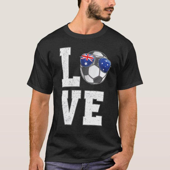 Australische Fußballfahne Liebe Australische Flagg T-Shirt (Vorderseite)