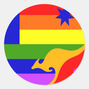 australische Gay Pride-Flagge Runder Aufkleber