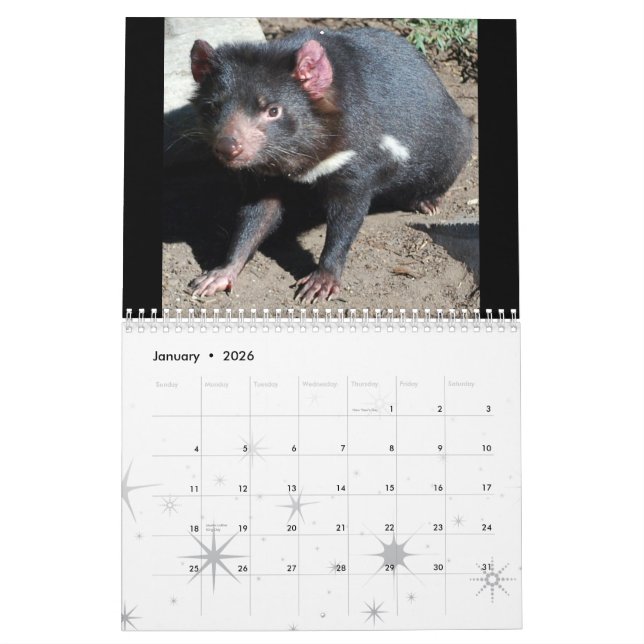 Australische gebürtige Tiere Kalender (Jan 2026)