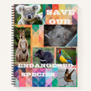 Australische gefährdete Arten Notizbuch