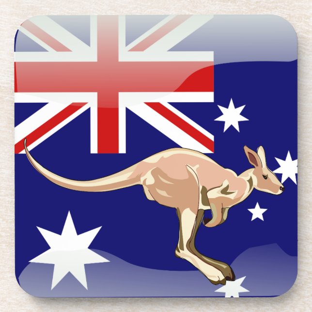 Australische glatte Flagge Getränkeuntersetzer (Vorderseite)