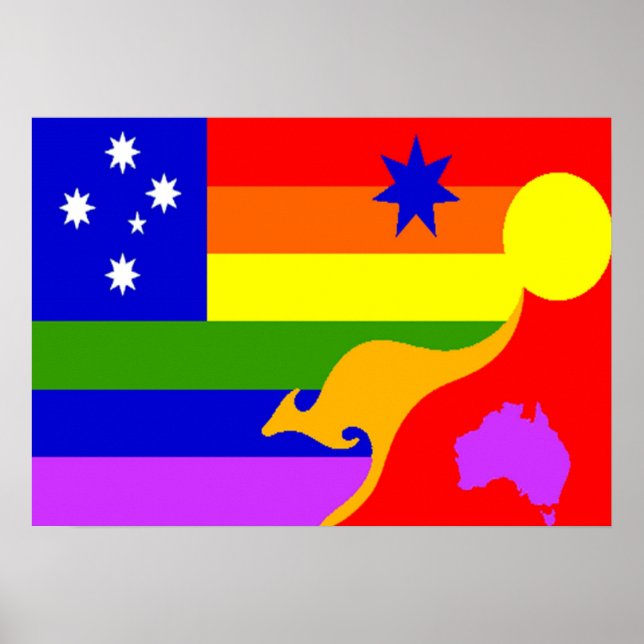 Australische GLBT-Preisflagge Poster (Vorne)