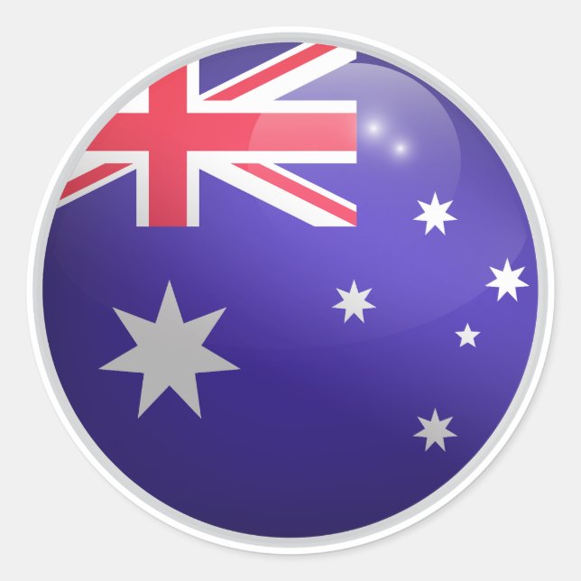 Australische Glossy Circle Flag Runder Aufkleber (Vorderseite)