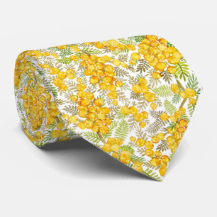 Australische Golden Wattle Aquarell-Botanik Krawatte