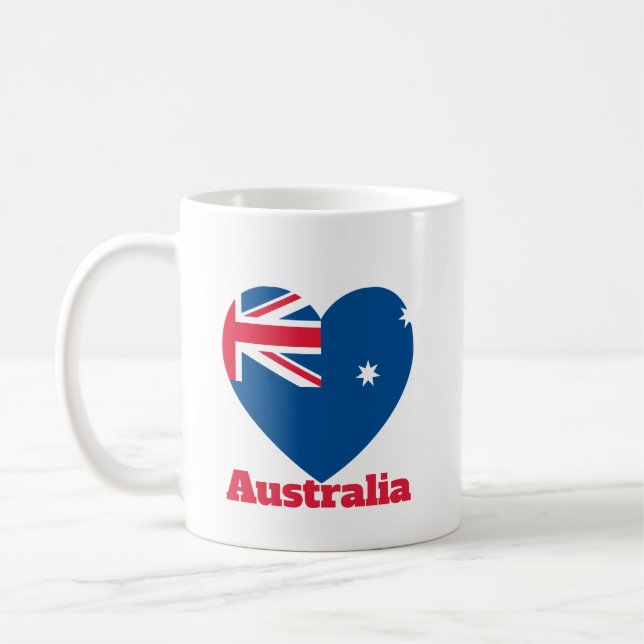 Australische Herzenflagge Kaffeetasse (Links)